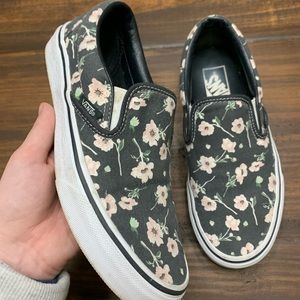 Vans floral canvas slip on shoe